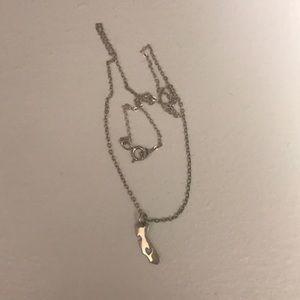 California heart necklace